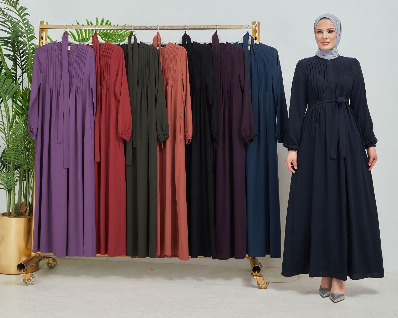 Bel Kuşaklı Dökümlü Ferace – Kahve